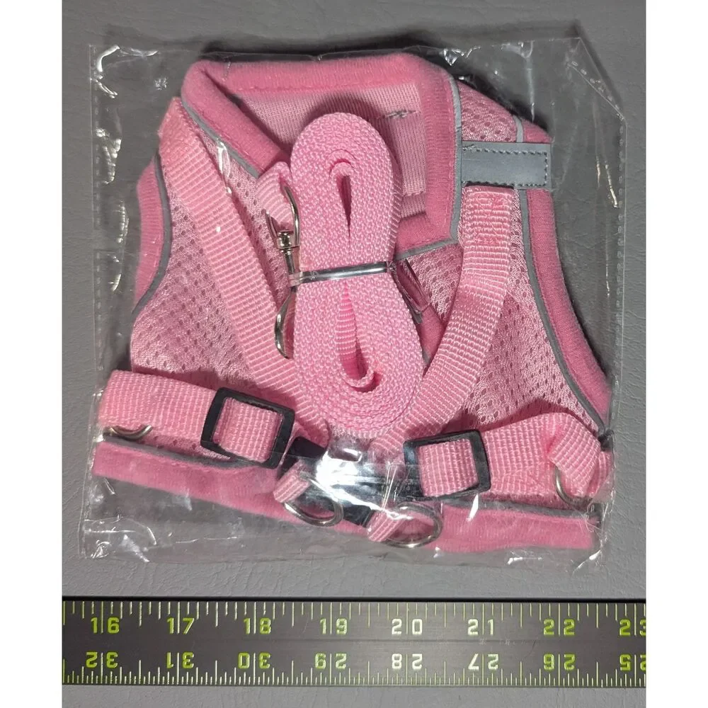 NEW - Dog Harness & Leash Set Small Reflective Breathable Mesh Pet Vest Small